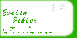 evelin pikler business card